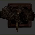 Majestic Eagle Statue With Black And Brown Base And Inscribed Plaque