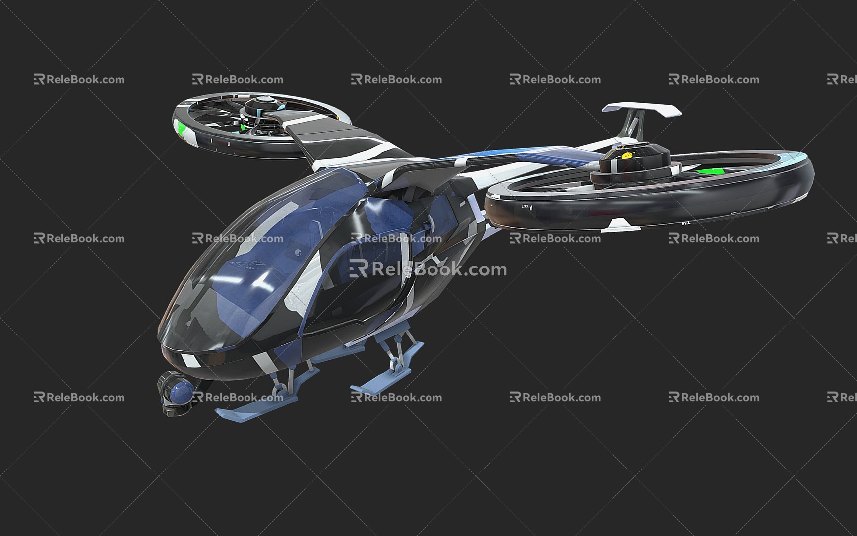 helicopter air car vertical take-off and landing aircraft 3d model