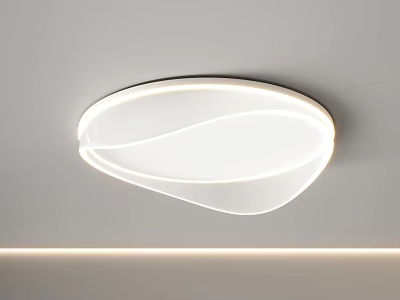 Modern Minimalist Ceiling Light with Sleek Curved Shape and Soft Warm Illumination 3d model