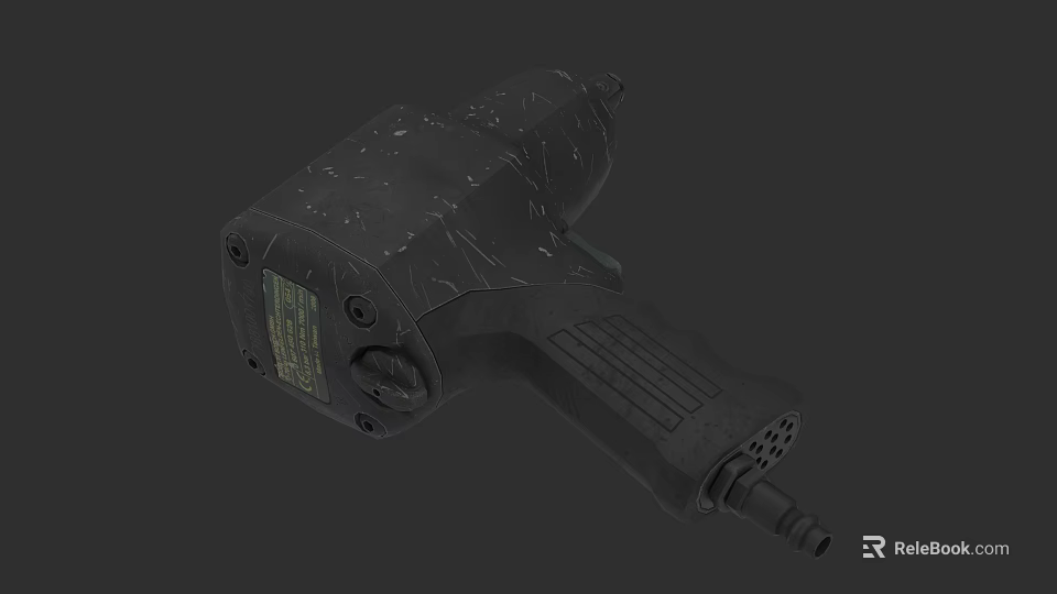 Professional Pneumatic Wrench Hardware Tool With Ergonomic Grip And Durable Design 3d model 