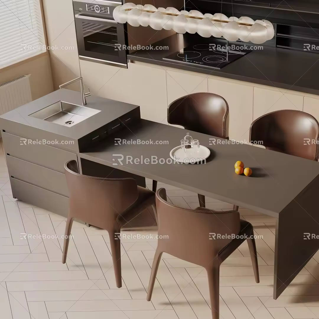 Modern dining table 3d model