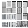 Sliding Doors with Various Stylish Panel Designs for Home Interiors 3d model