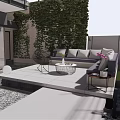 Spacious Courtyard Garden Design With Stone Pathways And Lush Plant Areas