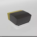Modern Abstract Sofa with Black and Yellow Color and Unique Shape Design