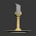 Gold Candle Holder With Transparent Crystal Top And Decorative Base Design