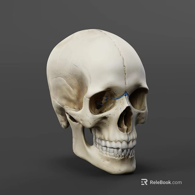 Man Human Skull 3D Model Showing Anatomical Bone Structure Details 3d model 
