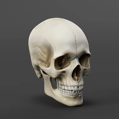 Man Human Skull 3D Model Showing Anatomical Bone Structure Details 3d model