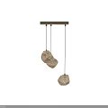 Elegant Modern Glass Pendant Chandelier with Three Gold Hanging Textured Lights