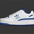 Stylish Adidas White And Blue Casual Sneakers With Perforated Design Blue Laces And Blue Sole