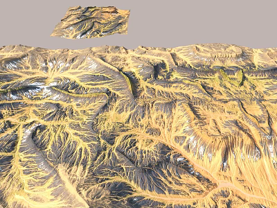 Garden Landscape Design With Natural Mountain Terrain River Streams And Lush Vegetation 3d model
