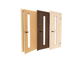 Single door wood bedroom door kitchen door 3d model