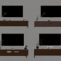 Wooden TV Stand Designs With TV And Decorative Items In Various Styles