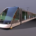 Futuristic High Speed Train With Streamlined Front Large Windows And LED Lights 3d model