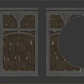 Pair of Wooden Decorative Panels With Rectangular And Semicircular Cutout Design