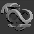 Sleek Silver Abstract Jewelry Piece With Curved Rings And Polished Surface On Dark Background