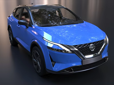 Blue Nissan SUV With Modern Front Design Sleek Exterior And LED Headlights 3d model