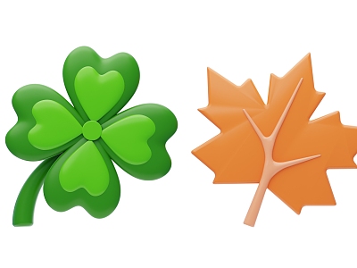 Modern Leaves Maple Cartoon Leaves 3d model