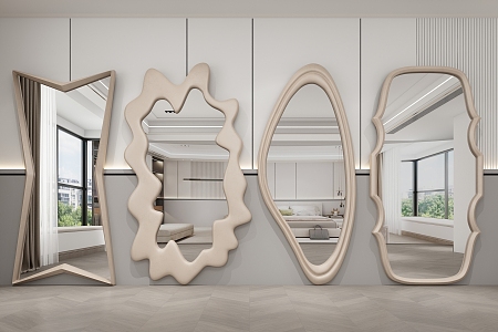 Modern mirror Dressed mirror Full-length mirror 3d model