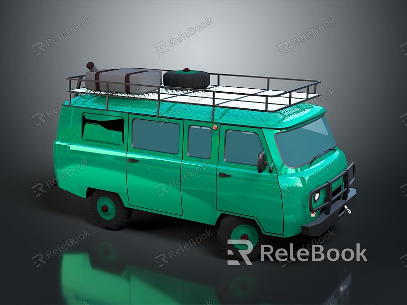 minibus minibus minivan driverless bus bus school bus van box car model