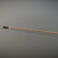 Vintage Handmade Spear With Long Wooden Shaft Metal Tip And Wrapped Handle