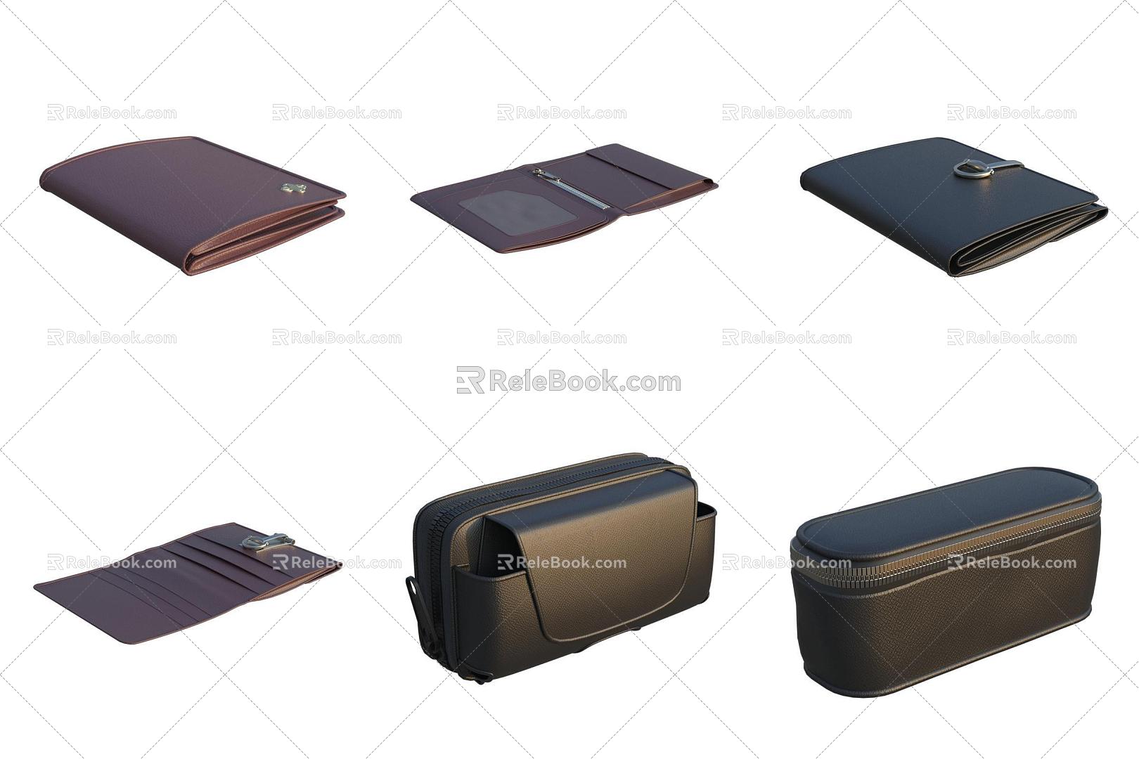 Document bag, leather bag, handbag, wallet 3d model