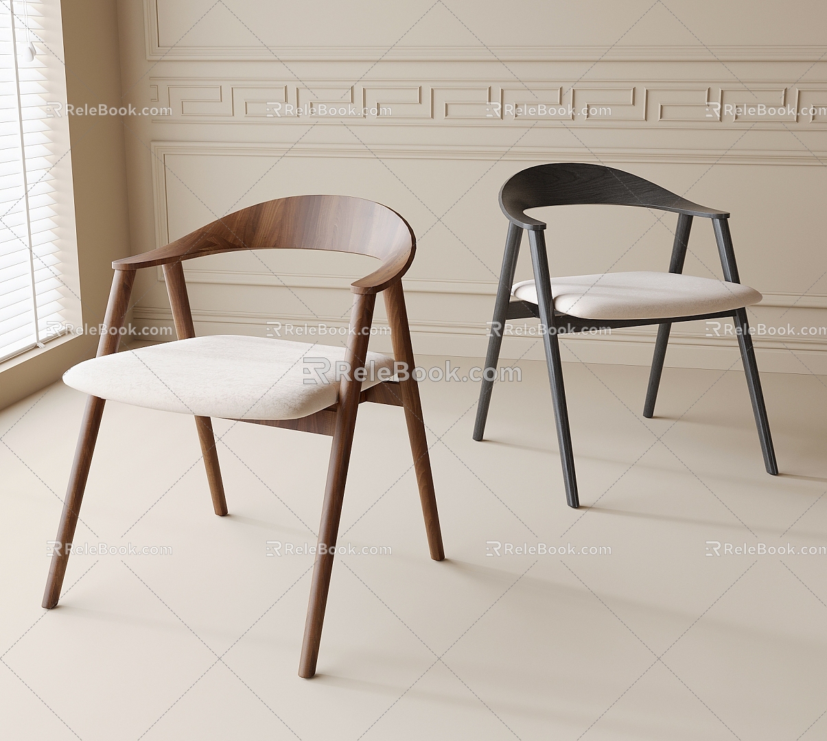 Dining Chair Single Chair Leisure Chair 3d model