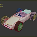 Sleek White Open Cockpit Kart With Large Wheels And Modern Design 3d model