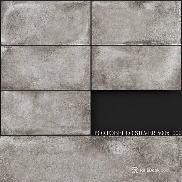 Portobello Silver 500x1000 Modern Decorative Wall Tiles For Interior Design 3d model 