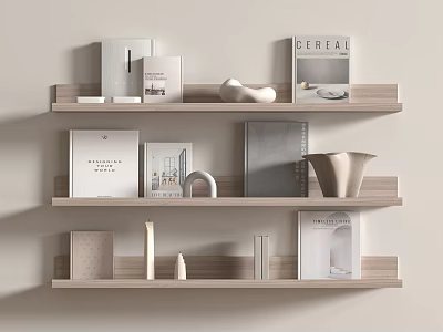 Modern Decorations Ornaments Furnishings Decorative Rack Display Combination Ornaments Book Vase 3d model