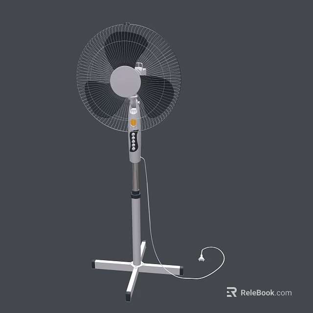 Standing Air Conditioner Fan With Adjustable Control Panel And Stable Base 3d model 