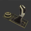 Modern Automotive Gear Shift Lever With Black White Design And Textured Knob On Base