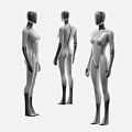 Industrial Full Body Silver Mannequins As Display Equipment With Multiple Angles