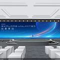 Explore Unlimited Themed Stage With Blue Ceiling Lights And Starry Backdrop