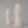 Modern Pleated White Table Lamps With Wavy Texture And Soft Lighting 3d model