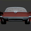 Red Streamlined Concept Car With Metallic Finish Transparent Roof And Reflective Surface