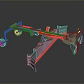 Functional Vehicle With Metal Frame Red Accents And Heavy Duty Agricultural Trailer Design