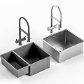 Stainless Steel Kitchen Sinks Double Bowl And Single Bowl With Faucets