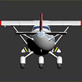 Toy Spaceplane Model With White Body Red Wing Tips And Blue Cockpit On Dark Background