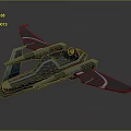 Futuristic Deep Blue Spacecraft With Cockpit And Aerodynamic Wing Structure