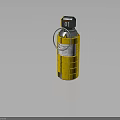 Yellow Military Grenade With Block Pattern Casing Black Top And Metal Ring Number 01