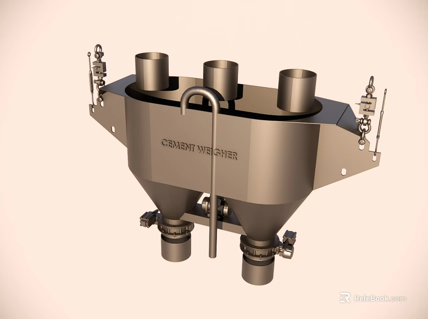 Stainless Steel Centrifuger Industrial Equipment With Multiple Cylindrical Inlets And Bottom Connections 3d model 