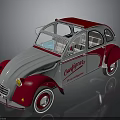 Vintage Gray And Red Classic Car With Caravaggio Lettering Retro Design