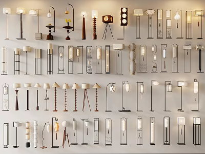 New Chinese Style Song's Floor Lamp 3d model