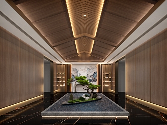 New Chinese Corridor Hotel Atrium Corridor 3d model