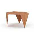 Modern Wooden Stool With Geometric Design Hexagonal Seat And Triangular Legs 3d model