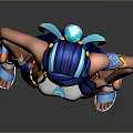 Stylish Game and Movie Character With Blue Hair White Top Blue Shorts And Colorful Shoes