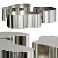 Modern Stainless Steel Coffee Table With Curved Sleek Design And Contemporary Style