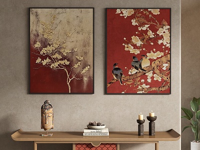 Middle Ancient New Chinese Style Decorative Painting Hanging Painting model