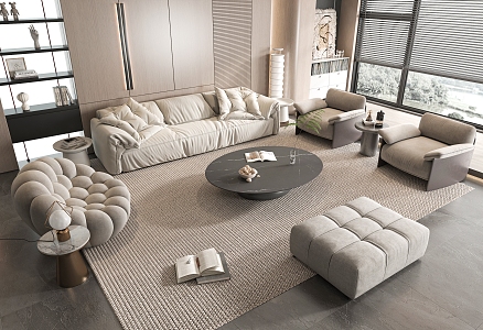 Modern Poliform Sofa Coffee Table Combination 3d model