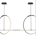 Modern Circular Pendant Light with Double Ring Design Sleek Metal Frame and Warm LED Illumination